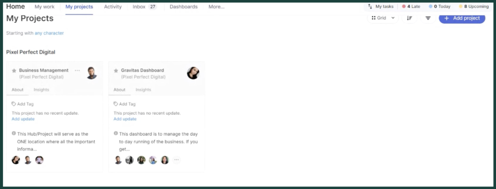 Teamwork Projects Page